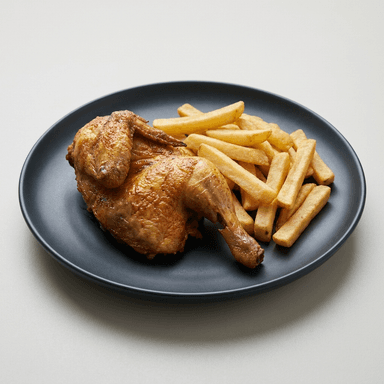 Serviervorschlag: Halbes Hähnchen