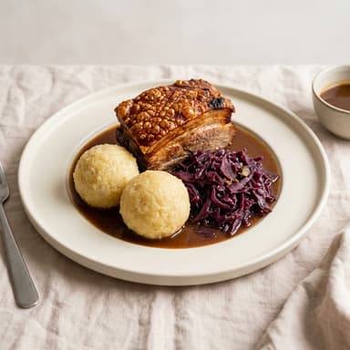 Serviervorschlag: Schweineschäufele