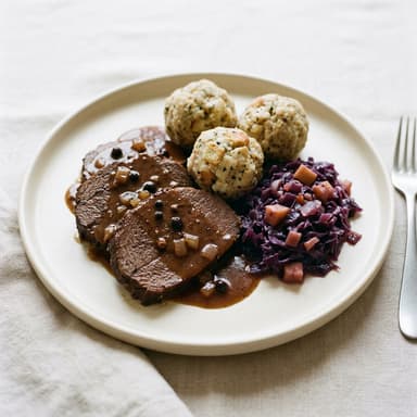 Serviervorschlag · KI-generiert Serviervorschlag: Sauerbraten