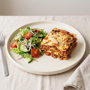 Serviervorschlag · KI-generiert Serviervorschlag: Lasagne